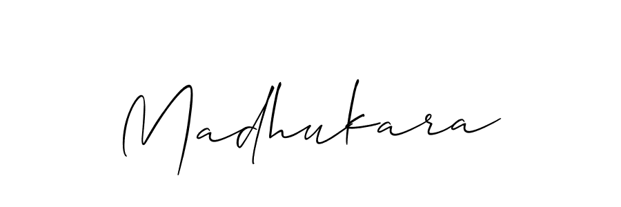 Make a beautiful signature design for name Madhukara. With this signature (Allison_Script) style, you can create a handwritten signature for free. Madhukara signature style 2 images and pictures png