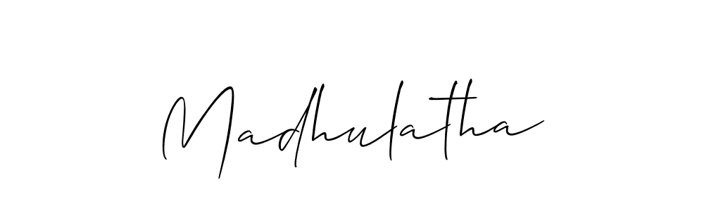 Allison_Script is a professional signature style that is perfect for those who want to add a touch of class to their signature. It is also a great choice for those who want to make their signature more unique. Get Madhulatha name to fancy signature for free. Madhulatha signature style 2 images and pictures png