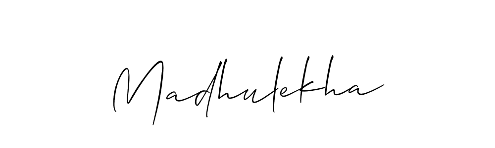 Also we have Madhulekha name is the best signature style. Create professional handwritten signature collection using Allison_Script autograph style. Madhulekha signature style 2 images and pictures png