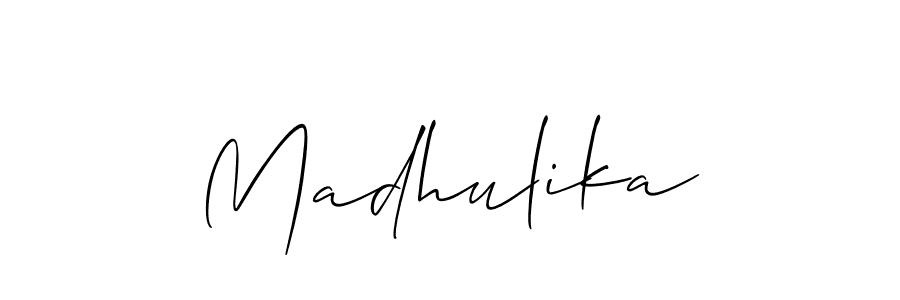 Make a beautiful signature design for name Madhulika. With this signature (Allison_Script) style, you can create a handwritten signature for free. Madhulika signature style 2 images and pictures png