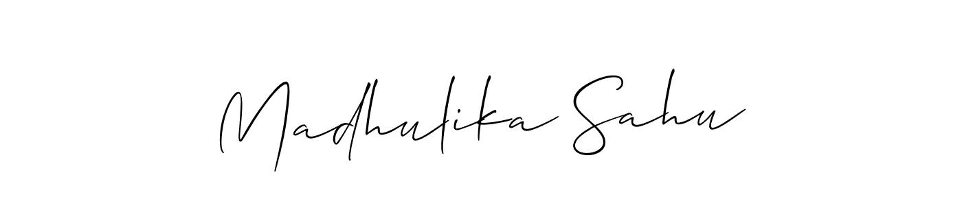 It looks lik you need a new signature style for name Madhulika Sahu. Design unique handwritten (Allison_Script) signature with our free signature maker in just a few clicks. Madhulika Sahu signature style 2 images and pictures png