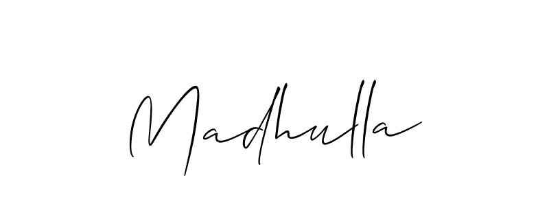 You should practise on your own different ways (Allison_Script) to write your name (Madhulla) in signature. don't let someone else do it for you. Madhulla signature style 2 images and pictures png