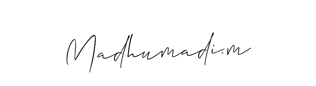 You should practise on your own different ways (Allison_Script) to write your name (Madhumadi.m) in signature. don't let someone else do it for you. Madhumadi.m signature style 2 images and pictures png