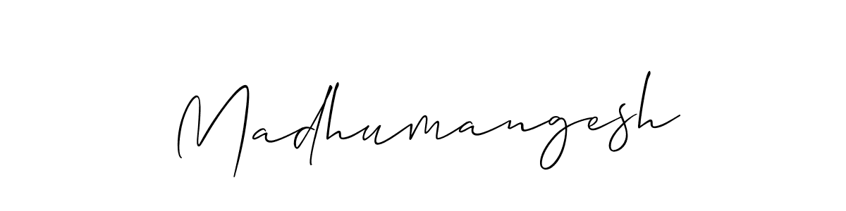 Design your own signature with our free online signature maker. With this signature software, you can create a handwritten (Allison_Script) signature for name Madhumangesh. Madhumangesh signature style 2 images and pictures png