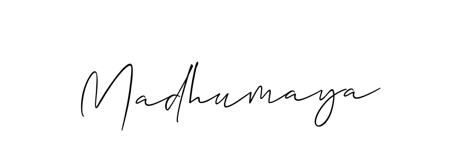 How to make Madhumaya name signature. Use Allison_Script style for creating short signs online. This is the latest handwritten sign. Madhumaya signature style 2 images and pictures png