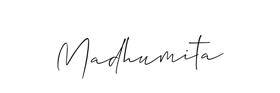 Use a signature maker to create a handwritten signature online. With this signature software, you can design (Allison_Script) your own signature for name Madhumita. Madhumita signature style 2 images and pictures png