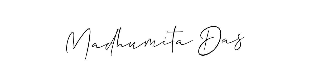 Use a signature maker to create a handwritten signature online. With this signature software, you can design (Allison_Script) your own signature for name Madhumita Das. Madhumita Das signature style 2 images and pictures png