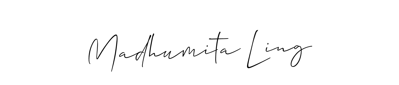 How to make Madhumita Ling signature? Allison_Script is a professional autograph style. Create handwritten signature for Madhumita Ling name. Madhumita Ling signature style 2 images and pictures png