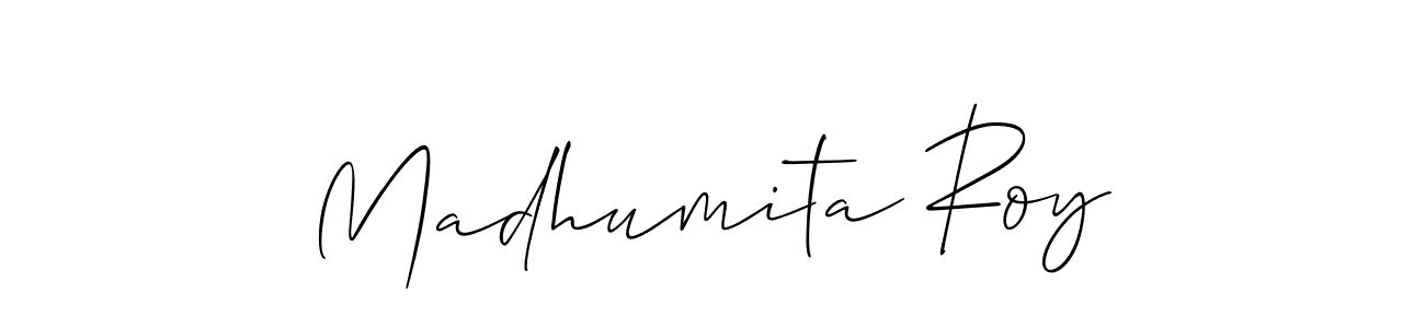Make a short Madhumita Roy signature style. Manage your documents anywhere anytime using Allison_Script. Create and add eSignatures, submit forms, share and send files easily. Madhumita Roy signature style 2 images and pictures png