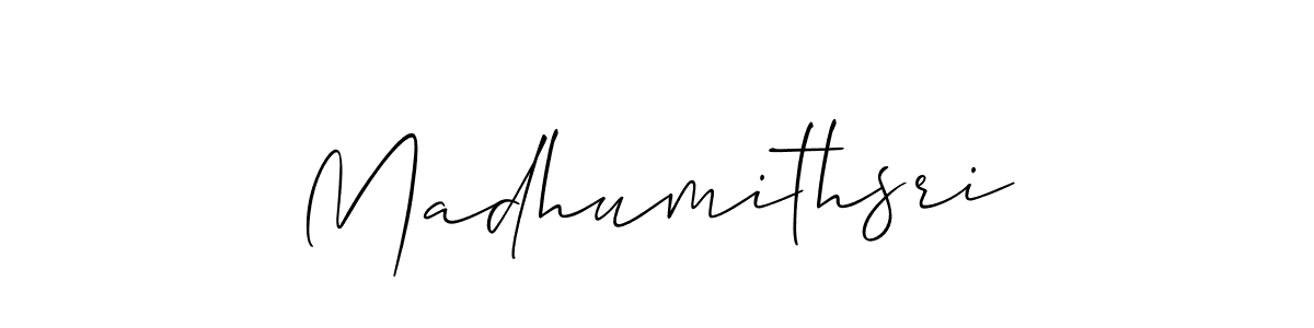 How to make Madhumithsri signature? Allison_Script is a professional autograph style. Create handwritten signature for Madhumithsri name. Madhumithsri signature style 2 images and pictures png