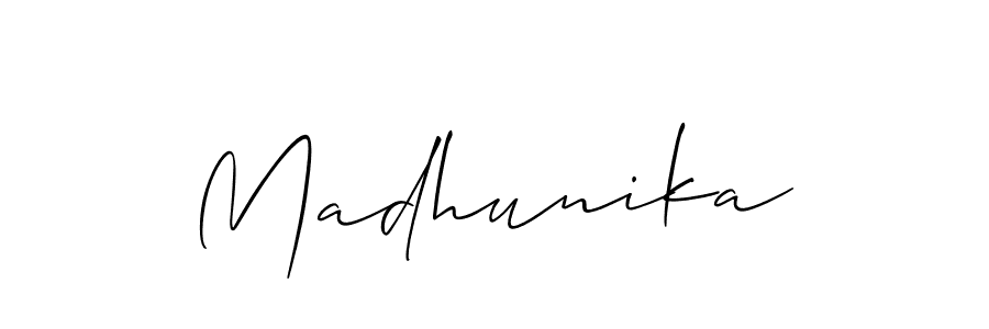 Make a beautiful signature design for name Madhunika. Use this online signature maker to create a handwritten signature for free. Madhunika signature style 2 images and pictures png