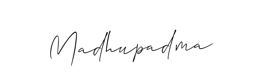 Madhupadma stylish signature style. Best Handwritten Sign (Allison_Script) for my name. Handwritten Signature Collection Ideas for my name Madhupadma. Madhupadma signature style 2 images and pictures png