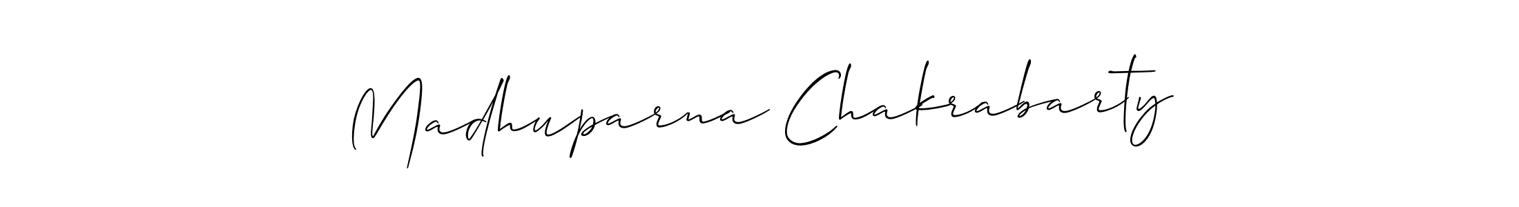 Madhuparna Chakrabarty stylish signature style. Best Handwritten Sign (Allison_Script) for my name. Handwritten Signature Collection Ideas for my name Madhuparna Chakrabarty. Madhuparna Chakrabarty signature style 2 images and pictures png