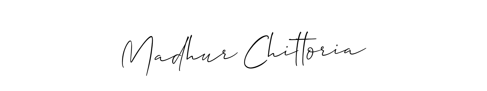 Use a signature maker to create a handwritten signature online. With this signature software, you can design (Allison_Script) your own signature for name Madhur Chittoria. Madhur Chittoria signature style 2 images and pictures png