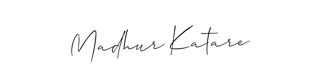 The best way (Allison_Script) to make a short signature is to pick only two or three words in your name. The name Madhur Katare include a total of six letters. For converting this name. Madhur Katare signature style 2 images and pictures png