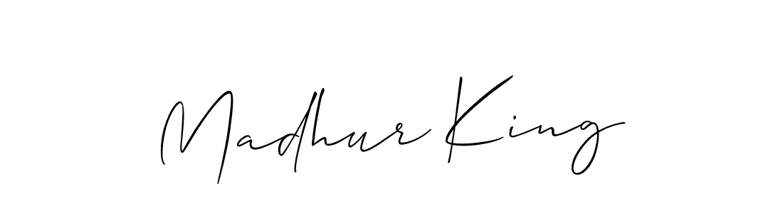 Design your own signature with our free online signature maker. With this signature software, you can create a handwritten (Allison_Script) signature for name Madhur King. Madhur King signature style 2 images and pictures png