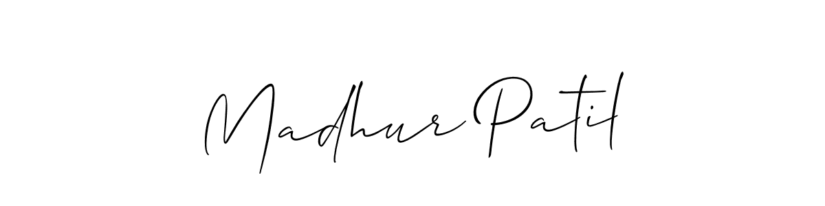 Design your own signature with our free online signature maker. With this signature software, you can create a handwritten (Allison_Script) signature for name Madhur Patil. Madhur Patil signature style 2 images and pictures png