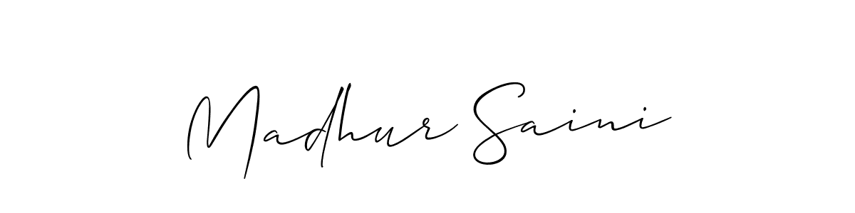 Madhur Saini stylish signature style. Best Handwritten Sign (Allison_Script) for my name. Handwritten Signature Collection Ideas for my name Madhur Saini. Madhur Saini signature style 2 images and pictures png