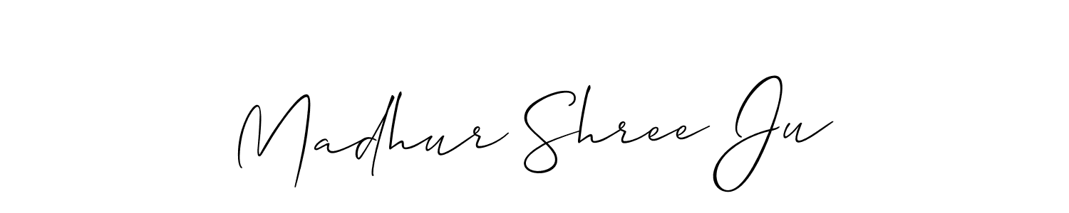 Make a short Madhur Shree Ju signature style. Manage your documents anywhere anytime using Allison_Script. Create and add eSignatures, submit forms, share and send files easily. Madhur Shree Ju signature style 2 images and pictures png