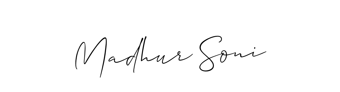 You should practise on your own different ways (Allison_Script) to write your name (Madhur Soni) in signature. don't let someone else do it for you. Madhur Soni signature style 2 images and pictures png