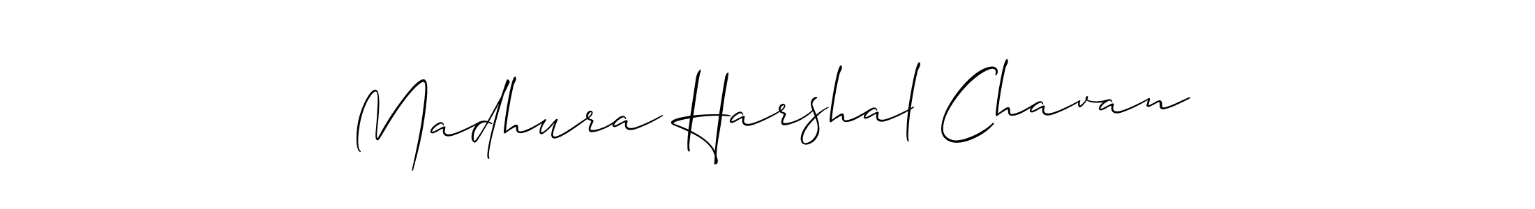 Make a beautiful signature design for name Madhura Harshal Chavan. With this signature (Allison_Script) style, you can create a handwritten signature for free. Madhura Harshal Chavan signature style 2 images and pictures png