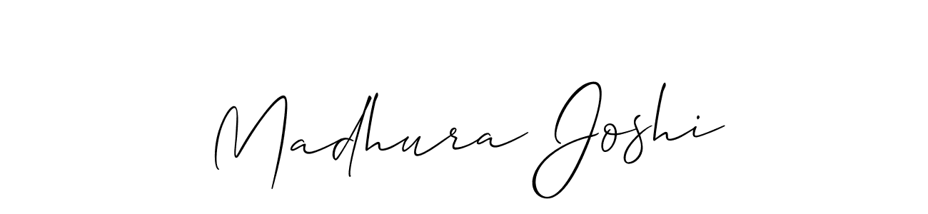 Make a beautiful signature design for name Madhura Joshi. With this signature (Allison_Script) style, you can create a handwritten signature for free. Madhura Joshi signature style 2 images and pictures png