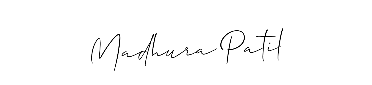 Create a beautiful signature design for name Madhura Patil. With this signature (Allison_Script) fonts, you can make a handwritten signature for free. Madhura Patil signature style 2 images and pictures png