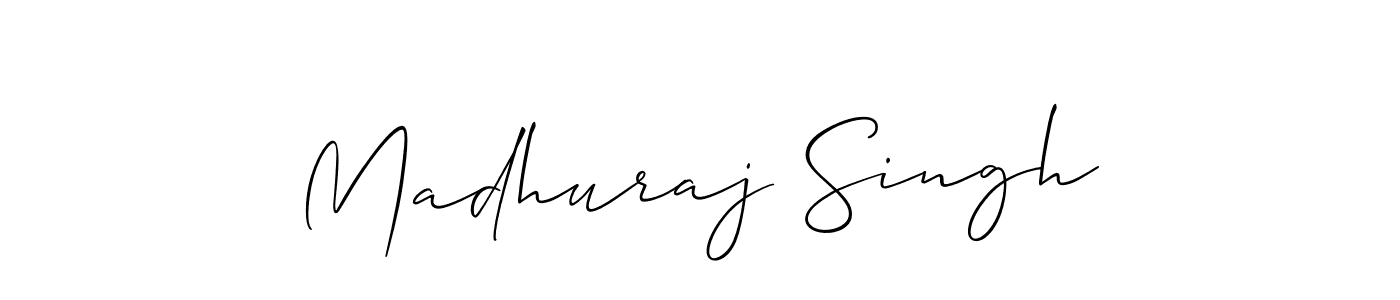 How to make Madhuraj Singh name signature. Use Allison_Script style for creating short signs online. This is the latest handwritten sign. Madhuraj Singh signature style 2 images and pictures png