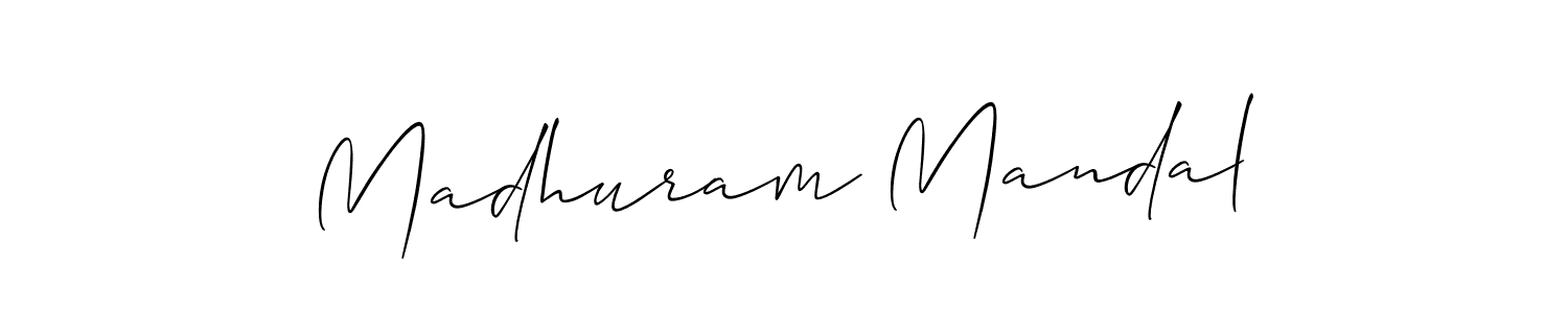 Use a signature maker to create a handwritten signature online. With this signature software, you can design (Allison_Script) your own signature for name Madhuram Mandal. Madhuram Mandal signature style 2 images and pictures png