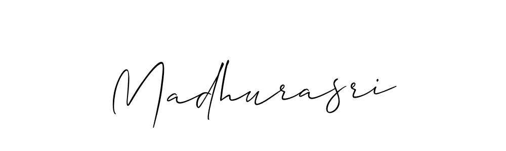 Make a beautiful signature design for name Madhurasri. With this signature (Allison_Script) style, you can create a handwritten signature for free. Madhurasri signature style 2 images and pictures png