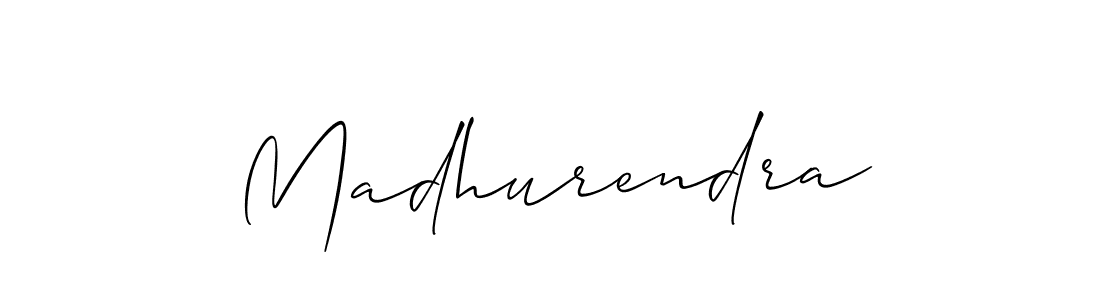 How to make Madhurendra name signature. Use Allison_Script style for creating short signs online. This is the latest handwritten sign. Madhurendra signature style 2 images and pictures png