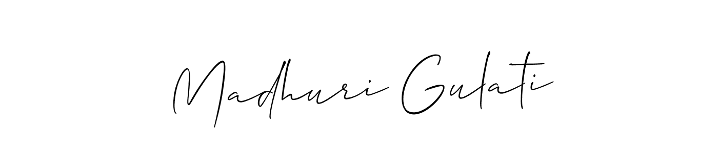 It looks lik you need a new signature style for name Madhuri Gulati. Design unique handwritten (Allison_Script) signature with our free signature maker in just a few clicks. Madhuri Gulati signature style 2 images and pictures png