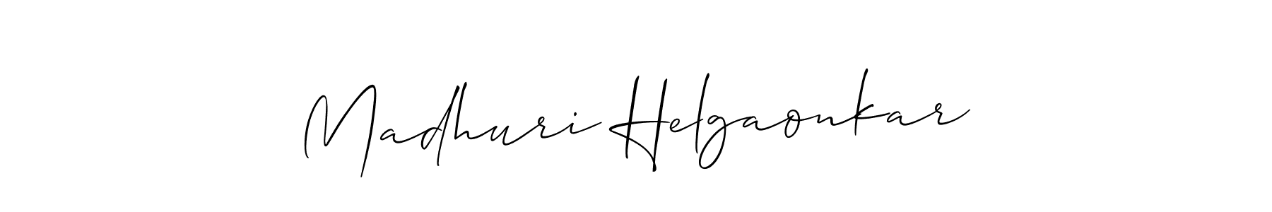 Also You can easily find your signature by using the search form. We will create Madhuri Helgaonkar name handwritten signature images for you free of cost using Allison_Script sign style. Madhuri Helgaonkar signature style 2 images and pictures png