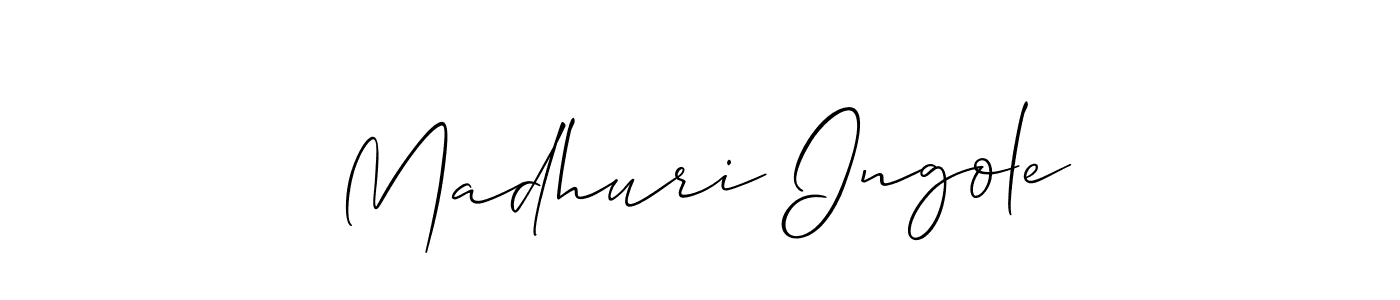 Make a beautiful signature design for name Madhuri Ingole. With this signature (Allison_Script) style, you can create a handwritten signature for free. Madhuri Ingole signature style 2 images and pictures png