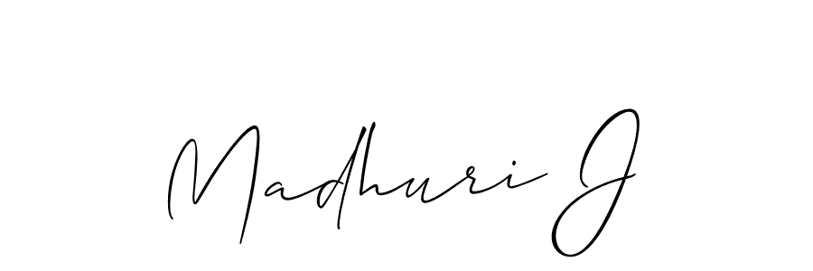 Also we have Madhuri J name is the best signature style. Create professional handwritten signature collection using Allison_Script autograph style. Madhuri J signature style 2 images and pictures png