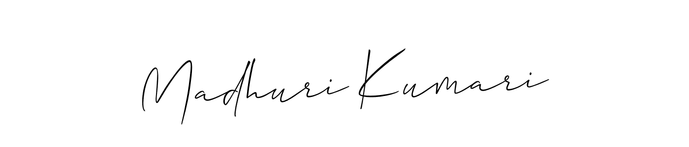 You should practise on your own different ways (Allison_Script) to write your name (Madhuri Kumari) in signature. don't let someone else do it for you. Madhuri Kumari signature style 2 images and pictures png