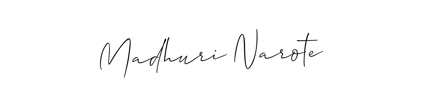 Use a signature maker to create a handwritten signature online. With this signature software, you can design (Allison_Script) your own signature for name Madhuri Narote. Madhuri Narote signature style 2 images and pictures png