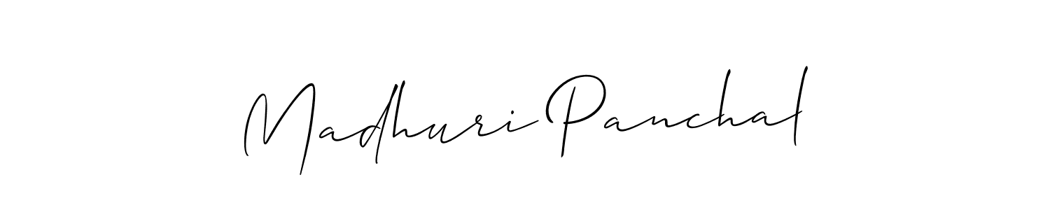 Make a beautiful signature design for name Madhuri Panchal. With this signature (Allison_Script) style, you can create a handwritten signature for free. Madhuri Panchal signature style 2 images and pictures png
