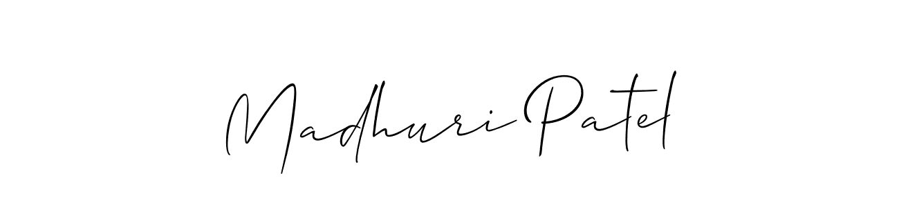 Use a signature maker to create a handwritten signature online. With this signature software, you can design (Allison_Script) your own signature for name Madhuri Patel. Madhuri Patel signature style 2 images and pictures png