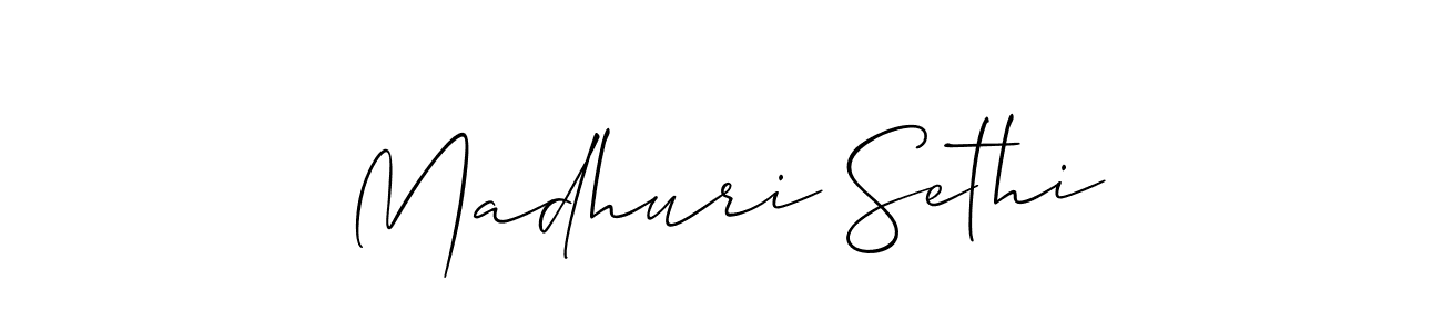 You should practise on your own different ways (Allison_Script) to write your name (Madhuri Sethi) in signature. don't let someone else do it for you. Madhuri Sethi signature style 2 images and pictures png