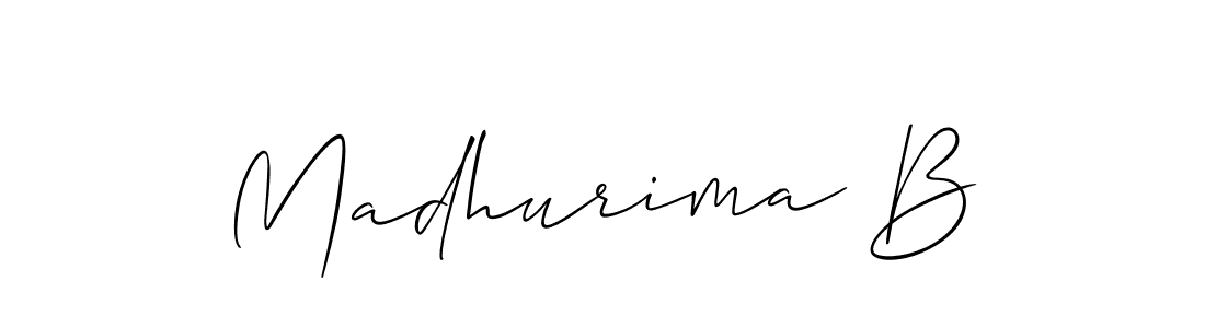 Design your own signature with our free online signature maker. With this signature software, you can create a handwritten (Allison_Script) signature for name Madhurima B. Madhurima B signature style 2 images and pictures png