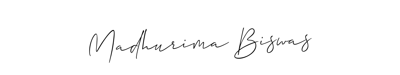 Create a beautiful signature design for name Madhurima Biswas. With this signature (Allison_Script) fonts, you can make a handwritten signature for free. Madhurima Biswas signature style 2 images and pictures png