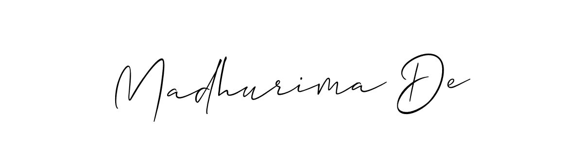 Make a short Madhurima De signature style. Manage your documents anywhere anytime using Allison_Script. Create and add eSignatures, submit forms, share and send files easily. Madhurima De signature style 2 images and pictures png