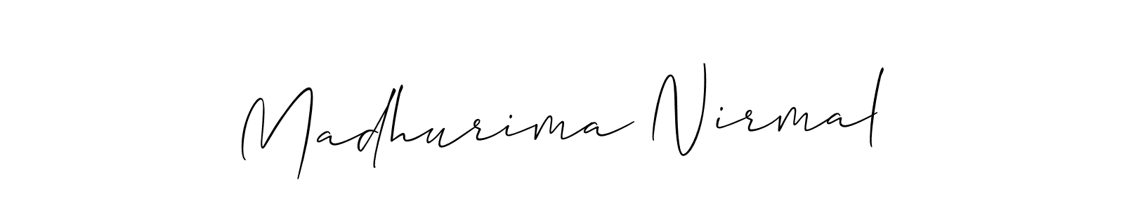 Similarly Allison_Script is the best handwritten signature design. Signature creator online .You can use it as an online autograph creator for name Madhurima Nirmal. Madhurima Nirmal signature style 2 images and pictures png