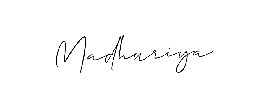 Similarly Allison_Script is the best handwritten signature design. Signature creator online .You can use it as an online autograph creator for name Madhuriya. Madhuriya signature style 2 images and pictures png