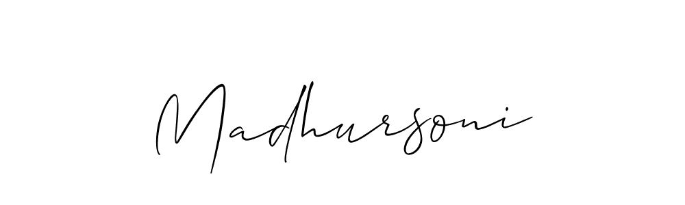 How to make Madhursoni signature? Allison_Script is a professional autograph style. Create handwritten signature for Madhursoni name. Madhursoni signature style 2 images and pictures png