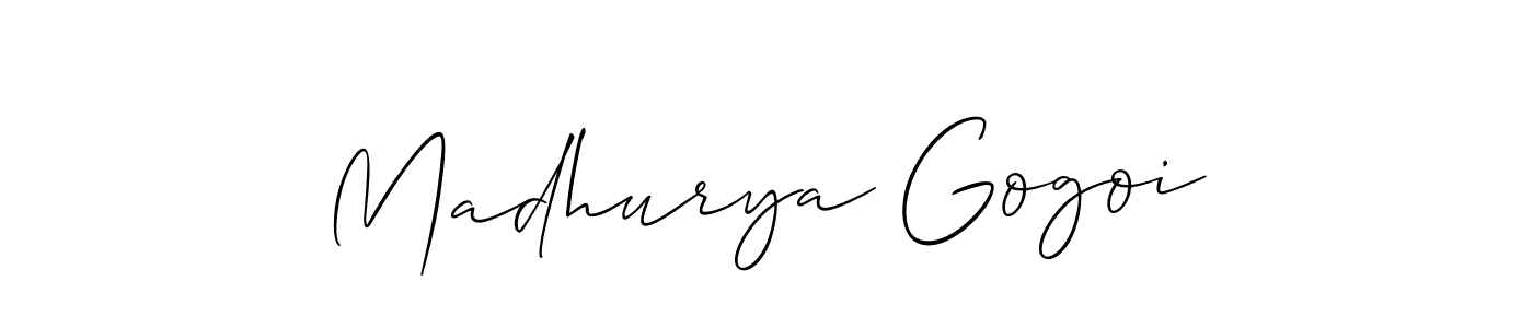 How to make Madhurya Gogoi signature? Allison_Script is a professional autograph style. Create handwritten signature for Madhurya Gogoi name. Madhurya Gogoi signature style 2 images and pictures png