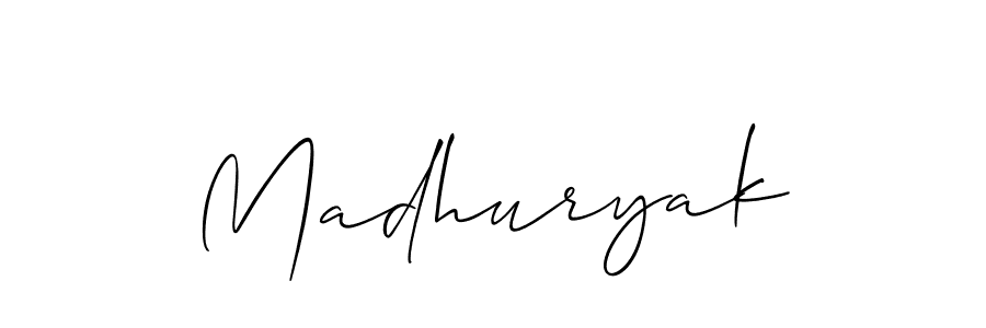 How to make Madhuryak signature? Allison_Script is a professional autograph style. Create handwritten signature for Madhuryak name. Madhuryak signature style 2 images and pictures png