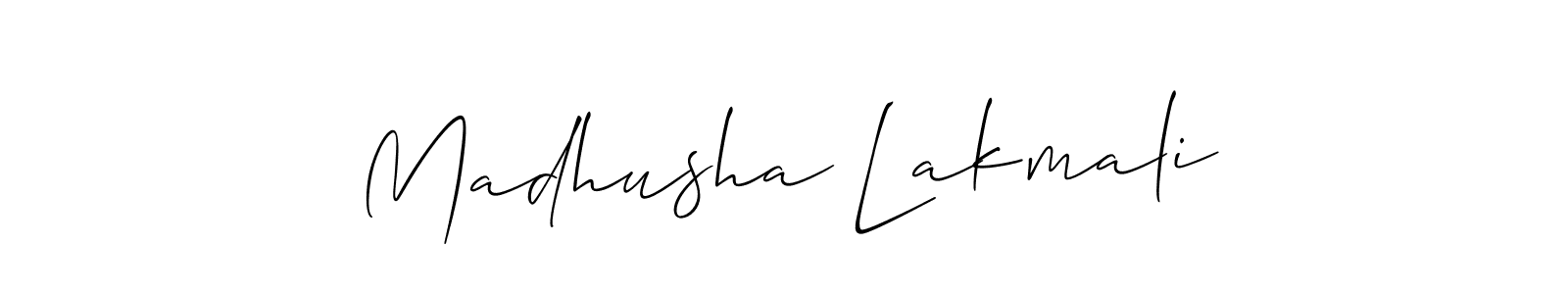 Use a signature maker to create a handwritten signature online. With this signature software, you can design (Allison_Script) your own signature for name Madhusha Lakmali. Madhusha Lakmali signature style 2 images and pictures png