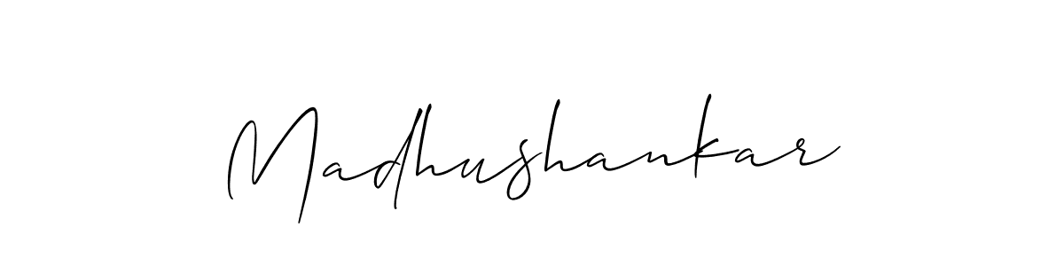 Use a signature maker to create a handwritten signature online. With this signature software, you can design (Allison_Script) your own signature for name Madhushankar. Madhushankar signature style 2 images and pictures png